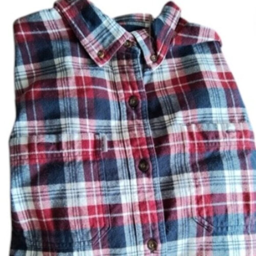 Carhartt, size Large, Red, White and Blue plaid design. Like new.